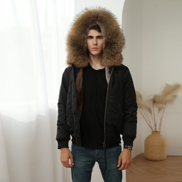 The new style pie overcomes male fur one rex rabbit fur liner short Ni overcomes men’s leather fur coat jacket