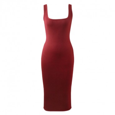 Sexy vest long skirt net red square neck dress bandage dress