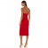 European and American mini dress, red sling lace dress, deep V slim mid-length high slit bandage dress