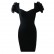 European and American womens bandage dress black slim evening party petal dress