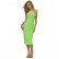 Autumn new dress hot sale womens fashion European and American fluorescent green bandage split skirt evening dress