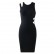 Bandage dress European and American fashion Black hollow dress for dinner party