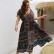 Womens 2021 spring and summer new bohemian short-sleeved lace-up dress