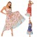 Spring and summer new womens dress with bohemian beach holiday style pleated print suspender dress