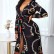 Europe and the United States hot sale new sexy baroque print waist slit dress