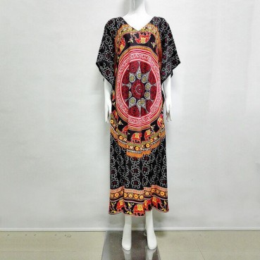 Male Meifeng Beach Bat Sleeve Digital Printed Dress Loose Robe