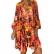 New style printed long-sleeved large-length dress European and American womens fashion plus size dress