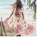 New bohemian print one-shoulder fringed short-sleeved dress long skirt