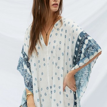 New V-neck Muslim Robe Dress Womens Beach Resort Casual Skirt