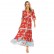 Spring and summer new womens dress with bohemian beach holiday style pleated print dress