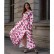 Bohemian Beach Printed Petal Sleeve Dress with Large Slit Deep V-neck Waist Tie Ladies