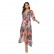 European and American new style bohemian v-neck print v-neck long-sleeved long beach dress