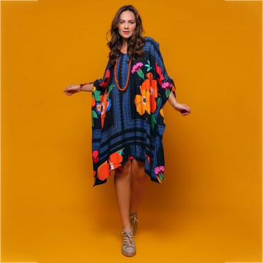 Spring and summer new Middle Eastern style positioning printing robe-style loose dress