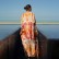 New Retro Printed Bat Sleeve V-neck Vacation Bohemian Loose Robe Dress