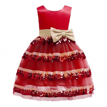 Girls dress spot new year childrens dress sequined mesh tulle tutu skirt childrens princess dress dress skirt