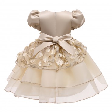 Girls dresses, new childrens dresses, princess dresses, puff sleeves, net gauze, puffy skirts, catwalks, performance