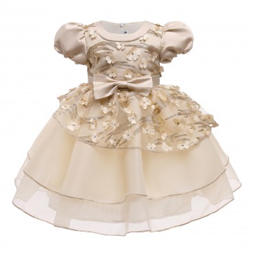 Girls dresses, new childrens dresses, princess dresses, puff sleeves, net gauze, puffy skirts, catwalks, performance