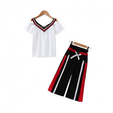 Girls summer new fashionable suits, fashionable middle-aged childrens childrens clothes, two-piece suits