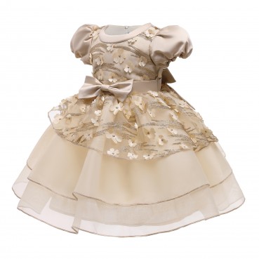 Girls dresses, new childrens dresses, princess dresses, puff sleeves, net gauze, puffy skirts, catwalks, performance