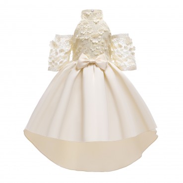 Girls dress new Korean childrens clothing princess dress children piano performance three-dimensional flower tuxedo