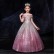 Childrens dress silver-blue gradient long tail dress girl host model catwalk piano show performance dress