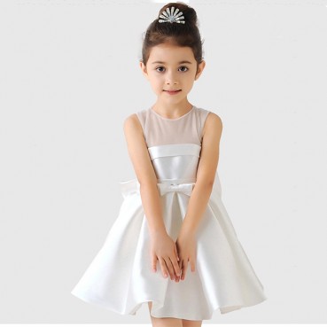 Girls dresses 2021 new sleeveless round neck baby dress bowknot costume childrens princess dress