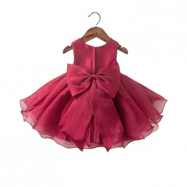 Baby one year old dress female child princess dress baby hundred-day banquet birthday catch week clothes autumn red