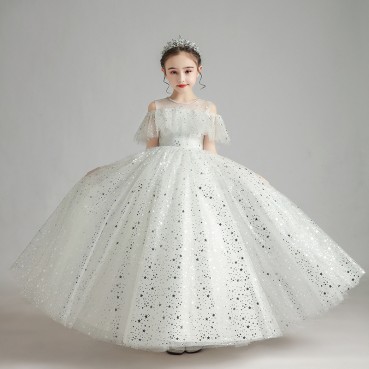 Childrens dresses, girls, princess dresses, fluffy gauze, atmospheric piano costumes, little girls, host flower