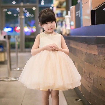 Girls foreign style dress summer Korean version of childrens super fairy puffy princess dress little girl birthday