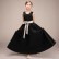 Girls evening dress 2021 new black princess dress spring elegant satin model catwalk piano childrens costume