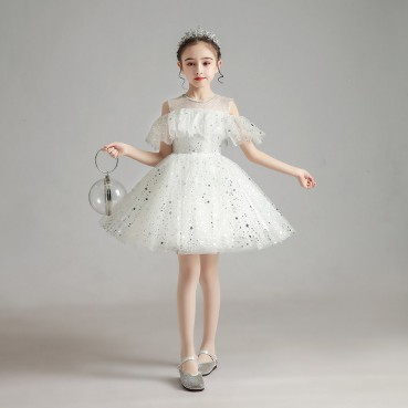 Childrens dresses, girls, princess dresses, fluffy gauze, atmospheric piano costumes, little girls, host flower