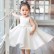 Children dress princess dress fluffy yarn little flower girl piano costume girl white baby girl one-year-old dress