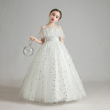 Childrens dresses, girls, princess dresses, fluffy gauze, atmospheric piano costumes, little girls, host flower