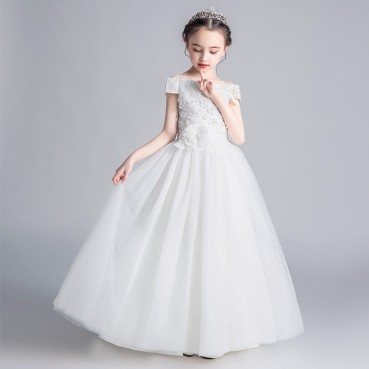 Childrens dresses, princess dresses, girls, fluffy gauze, western style, host, little girls, piano costumes, flower