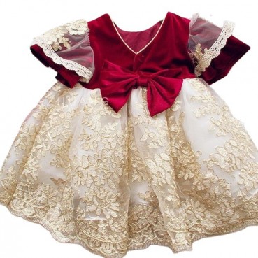 Childrens clothing girls one-year-old dress spring and western fluffy Spanish palace style princess dress