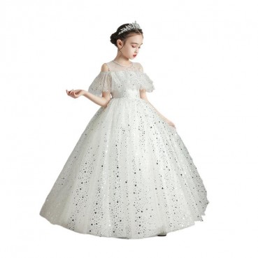 Childrens dresses, girls, princess dresses, fluffy gauze, atmospheric piano costumes, little girls, host flower