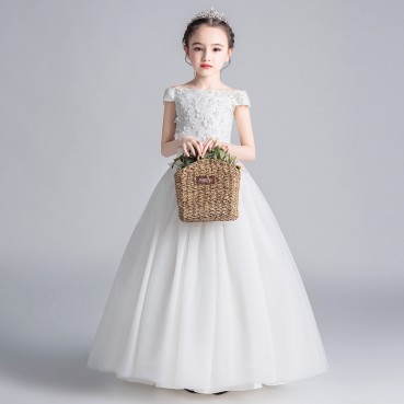 Childrens dresses, princess dresses, girls, fluffy gauze, western style, host, little girls, piano costumes, flower