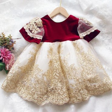 Childrens clothing girls one-year-old dress spring and western fluffy Spanish palace style princess dress