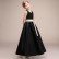 Girls evening dress 2021 new black princess dress spring elegant satin model catwalk piano childrens costume