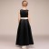 Girls evening dress 2021 new black princess dress spring elegant satin model catwalk piano childrens costume