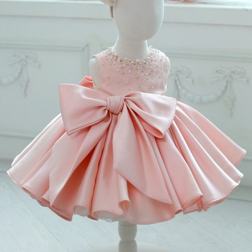 One-year-old dress female baby princess dress fluffy yarn one-year-old girl foreign style pink Korean birthday dress