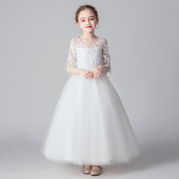 Childrens dresses, princess dresses, girls, fluffy gauze, western style, host, little girls, piano costumes, flower