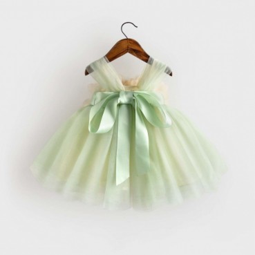 Girls princess dress baby summer dress baby one-year-old dress birthday hundred days green cake skirt fluffy yarn