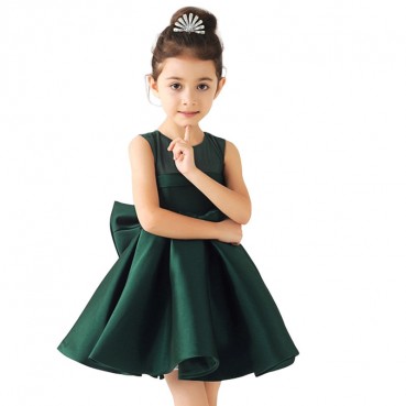 Girls dresses 2021 new sleeveless round neck baby dress bowknot costume childrens princess dress