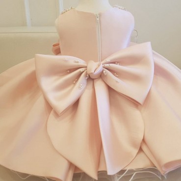 2021 new childrens dress princess dress white girl wedding dress one year old birthday evening dress skirt baby