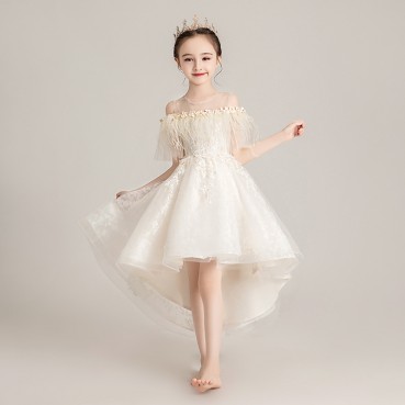 Girls dresses, princess dresses, new puffy yarn catwalk dresses, girls piano performance clothes, childrens host