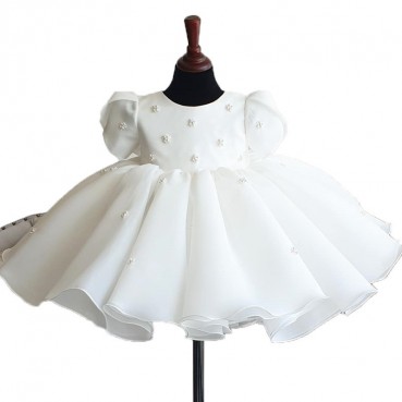 Childrens wedding princess dress small flower girl dress female wedding baby baby one year old girl birthday foreign