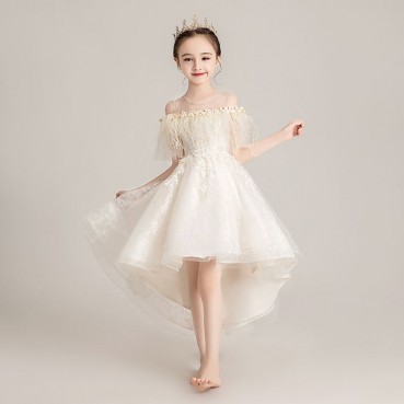 Girls dresses, princess dresses, new puffy yarn catwalk dresses, girls piano performance clothes, childrens host