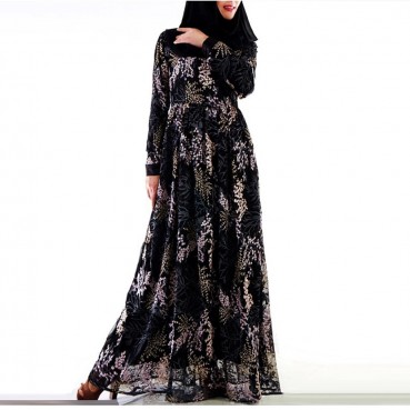 3D embroidery fashion muslim dress