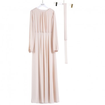 Chiffon European and American long-sleeved dress Muslim womens clothing